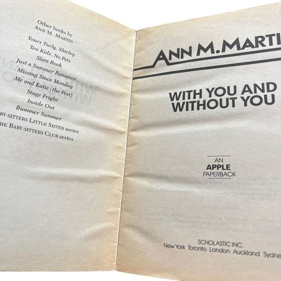 With You‎ And Without You Book By Ann M Martin Dealing With Terminal Illness - Picture 5 of 7